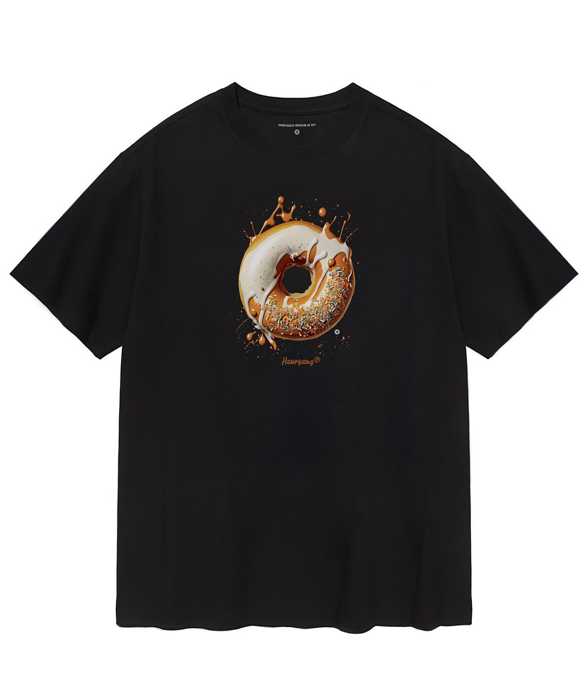 한량 컬렉티브(HANRYANG COLLECTIVE) HR® Exciting donuts as always 도넛 블랙 반팔 티셔츠