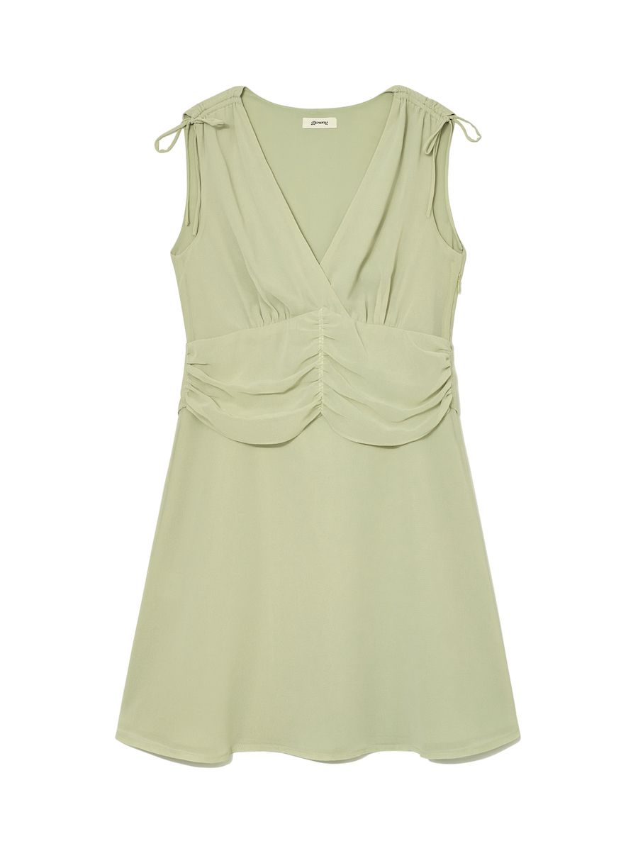 MUSINSA | GLOWNY LINA SHIRRING DRESS (SAGE GREEN)