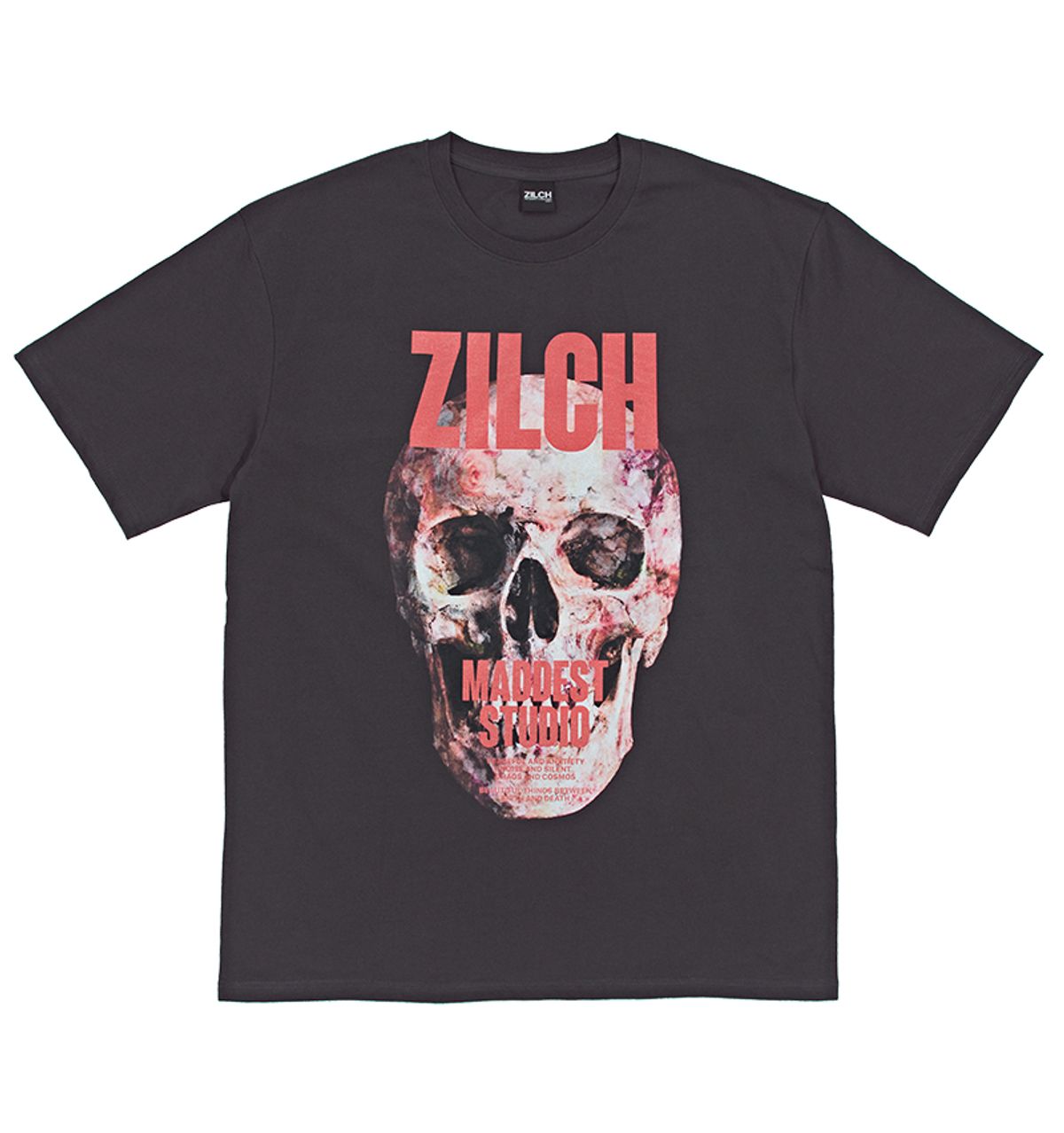 질츠(ZILCH) B.A.D II 프린팅 반팔 티셔츠 차콜