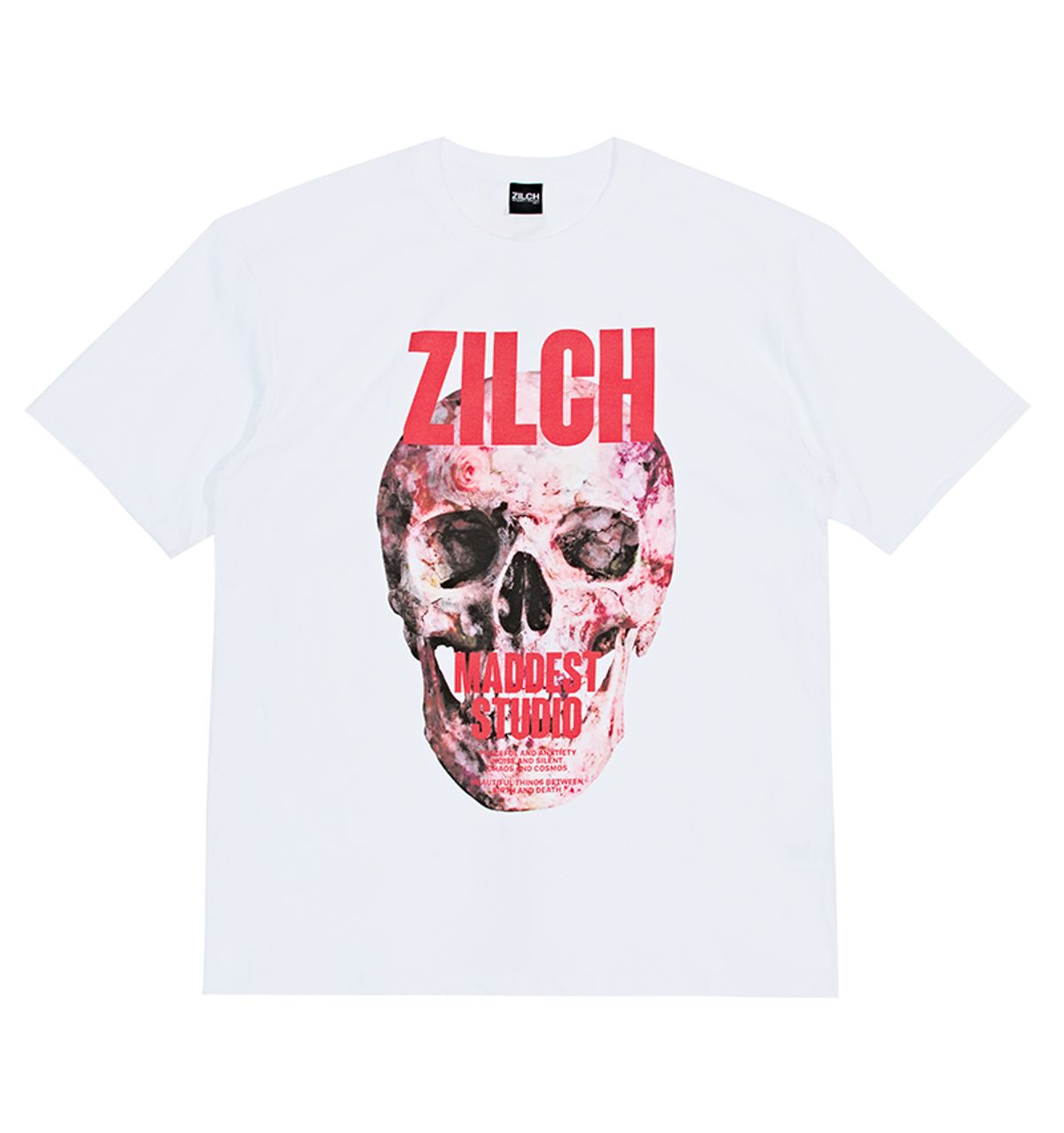 질츠(ZILCH) B.A.D II 프린팅 반팔 티셔츠 화이트