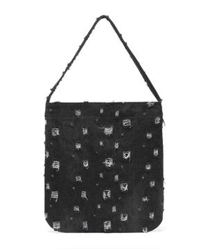 데님에코백-블랙