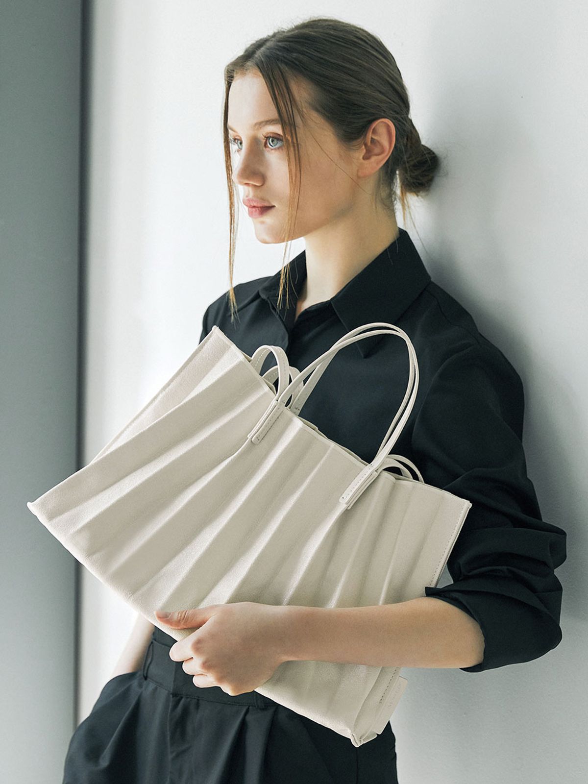 조셉앤스테이시(JOSEPH&STACEY) Lucky Pleats Canvas Coated Shopper L (2color)