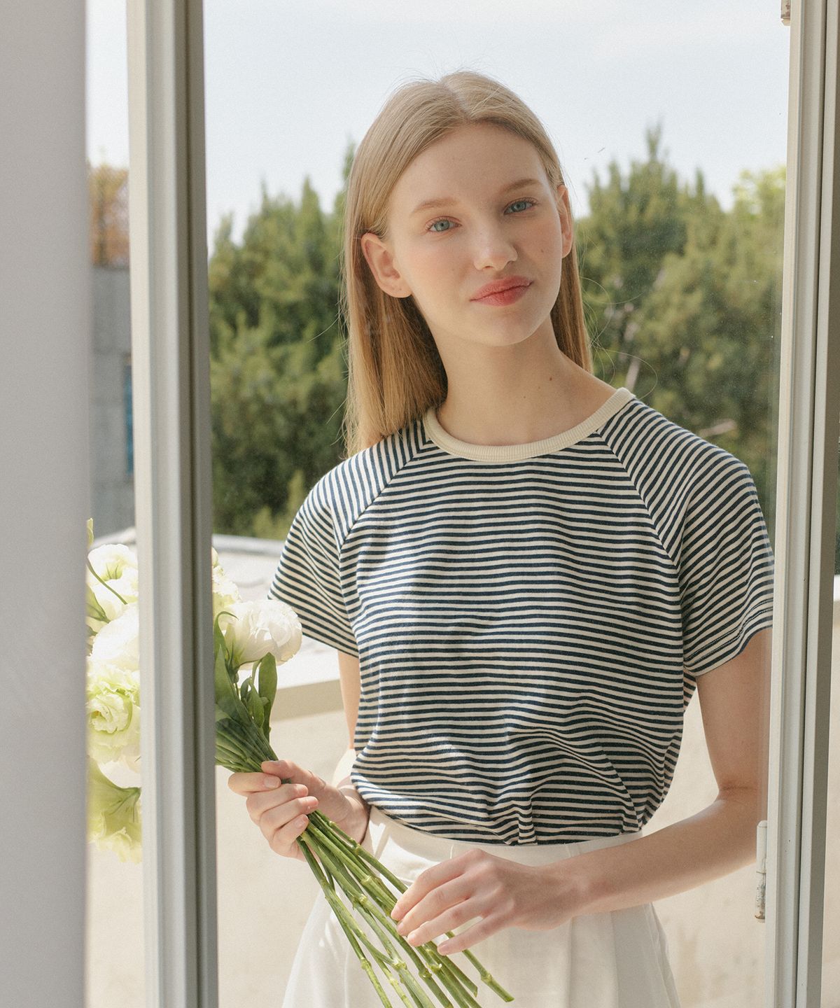 엽페(YUPPE) WRAP STRIPE T-SHIRT_NAVY