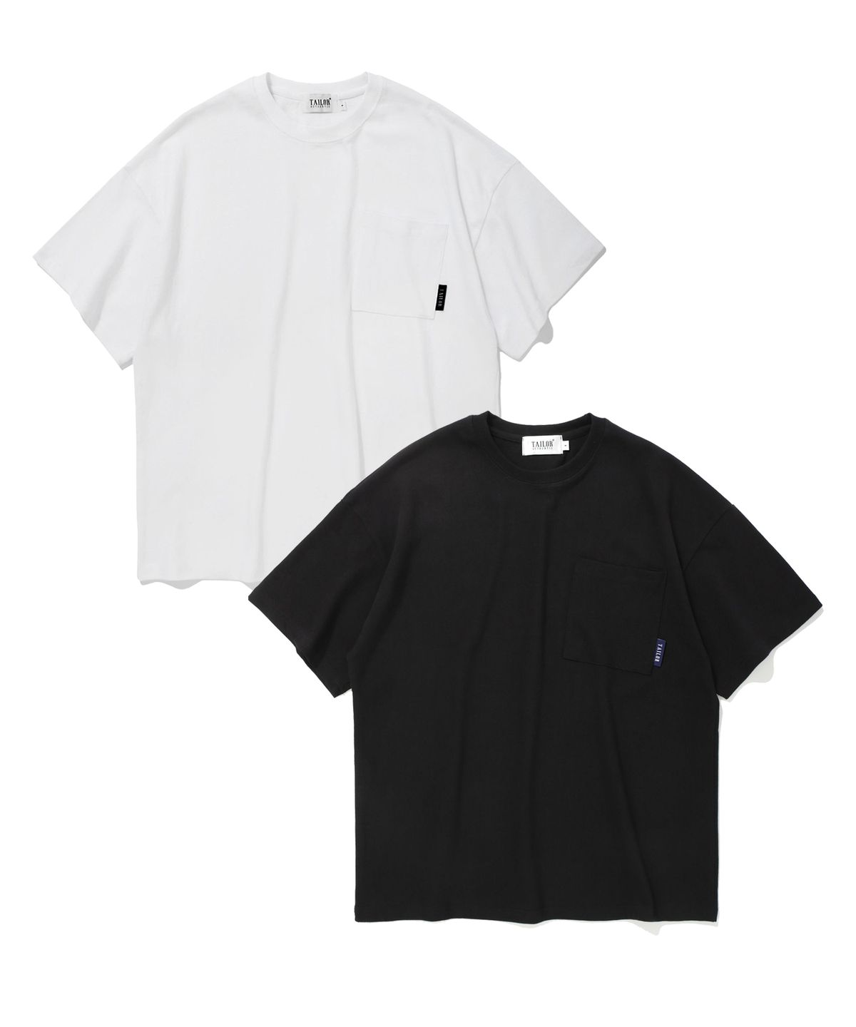 테일러 스튜디오(TAILOR STUDIO) [2PACK] 미니멀 포켓 포인트 티셔츠 (2컬러)