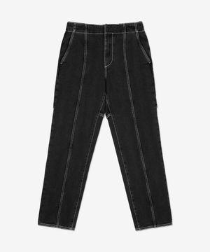 도피오 스트레이트 데님 팬츠 - 워시드 블랙 데님 / MRTWMBOT053DEN0127628