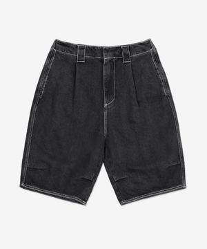 RIC 데님 쇼츠 팬츠 - 워시드 블랙 데님 / MRTWMBOT060DEN0127628