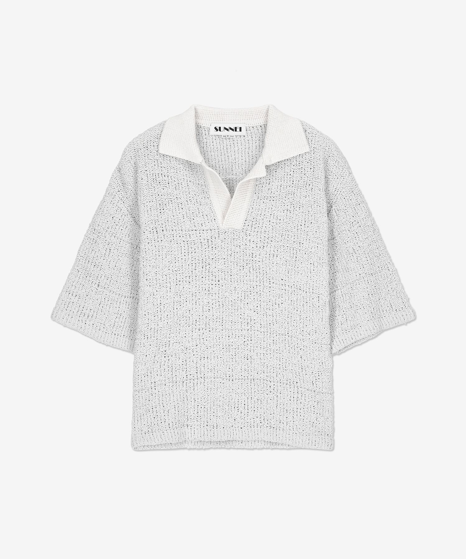 MUSINSA | SUNNEI Short Sleeve Polo Knit Shirt - Grey