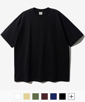 플로우 크루넥 반팔 티셔츠 블랙 SJST1408