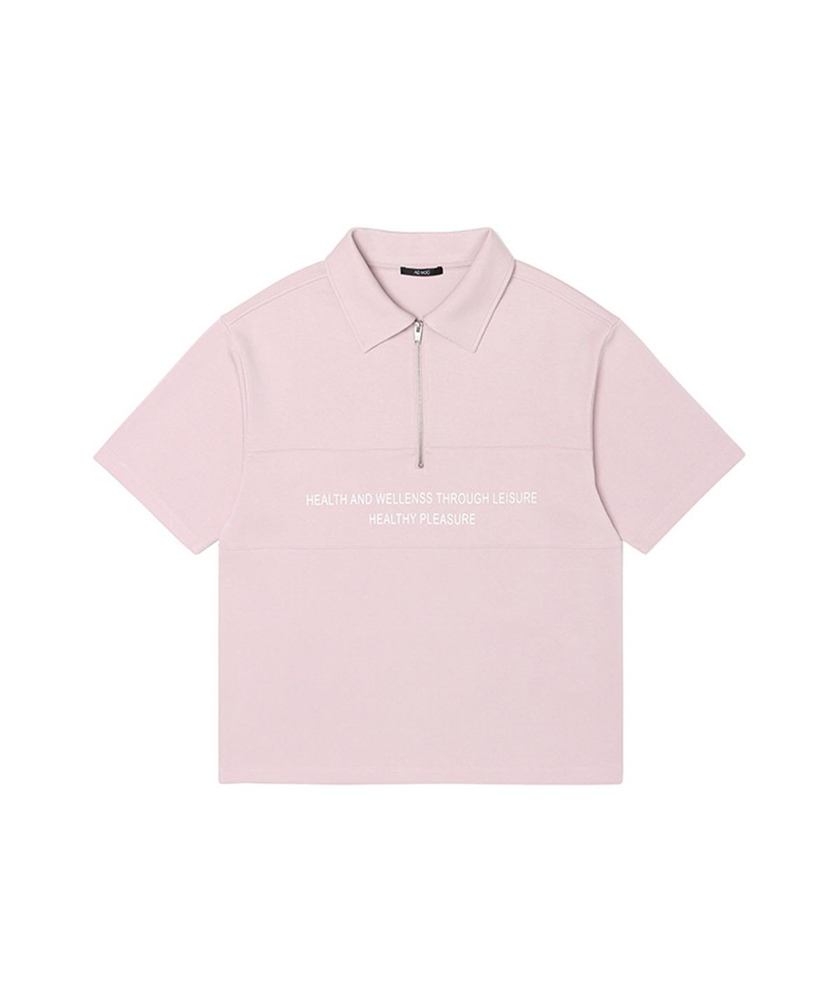 애드호크(ADHOC) 반집업 카라 자수 티셔츠 (PINK) (HZ5ST81-81)