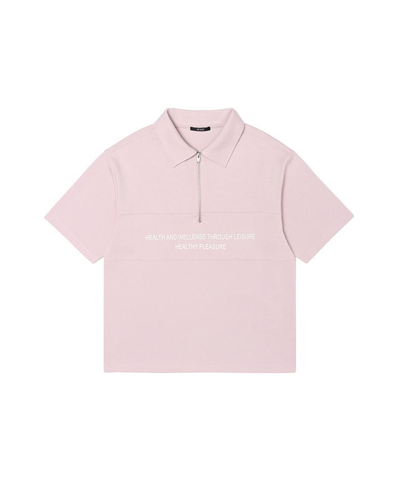 반집업 카라 자수 티셔츠 (PINK) (HZ5ST81-81)