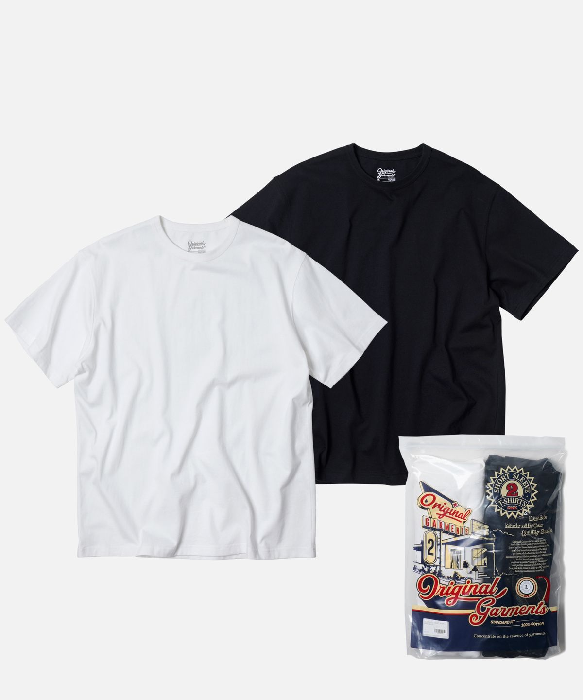 프리즘웍스(FRIZMWORKS) OG ATHLETIC T-SHIRT 2PACK _ WHITE + BLACK