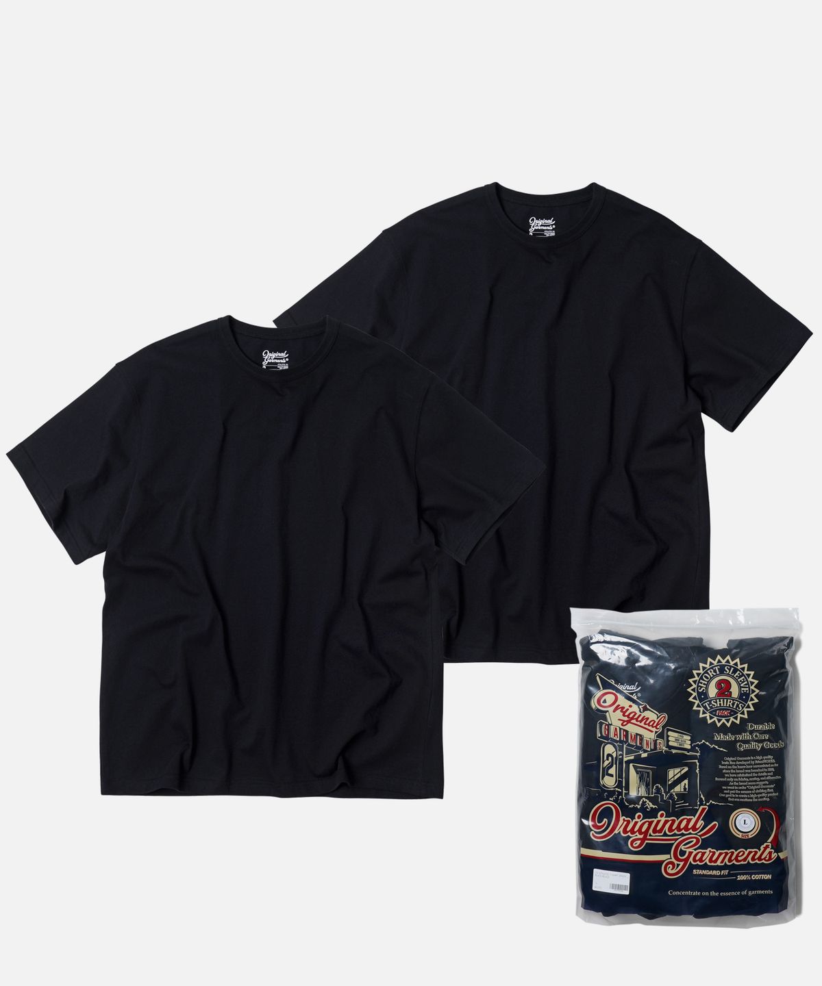 프리즘웍스(FRIZMWORKS) OG ATHLETIC T-SHIRT 2PACK _ BLACK + BLACK