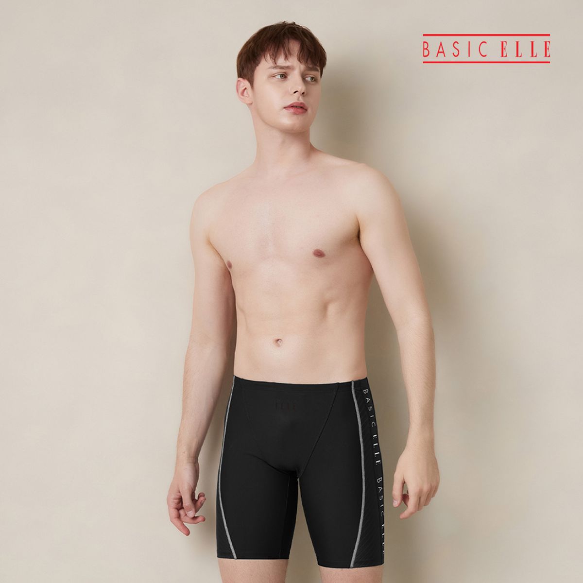 베이직엘르(BASIC ELLE) 남성인 5부 선수용 실내수영복 BEZ-V408K