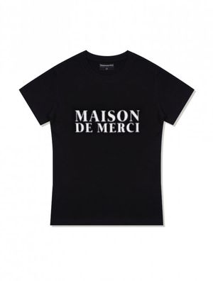 우먼즈 도트로고 스판싱글 저지 반소매 티셔츠 블랙(FCD2TS511W)