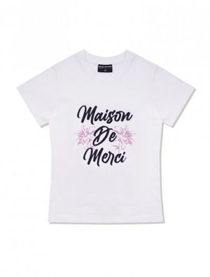 우먼즈 플라워 스판싱글 저지 반소매 티셔츠 화이트(FCD2TS513W)