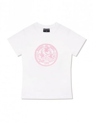 우먼즈 르 리스 발포 싱글스판 저지 반소매 티셔츠 화이트(FCD2TS518W)