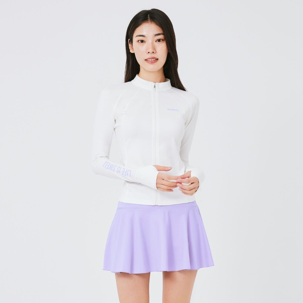 배럴(BARREL) 우먼 리조트 집업 래쉬가드 오프화이트 (B3SWWZR004OWT)