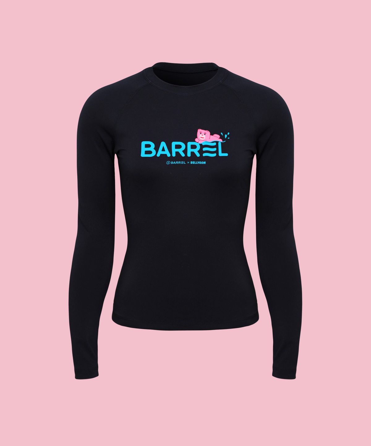 배럴(BARREL) 배럴X벨리곰 우먼 래쉬가드 블랙 (B3SWWRG099BLK)