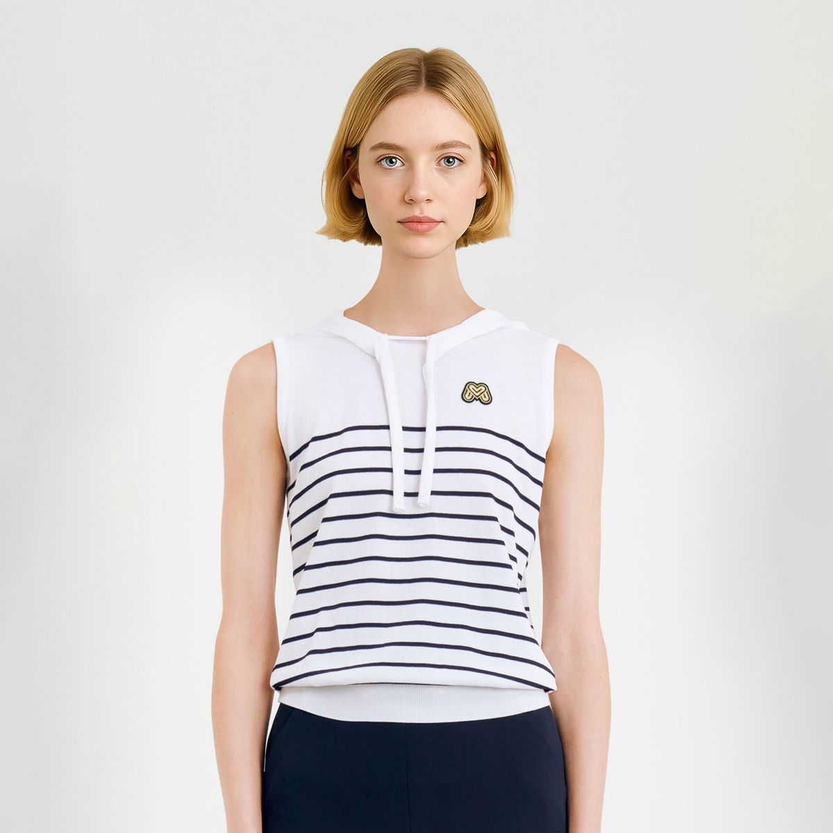 마틴골프(MARTINE GOLF) Sailor Collar Sleeveless Sweater_White