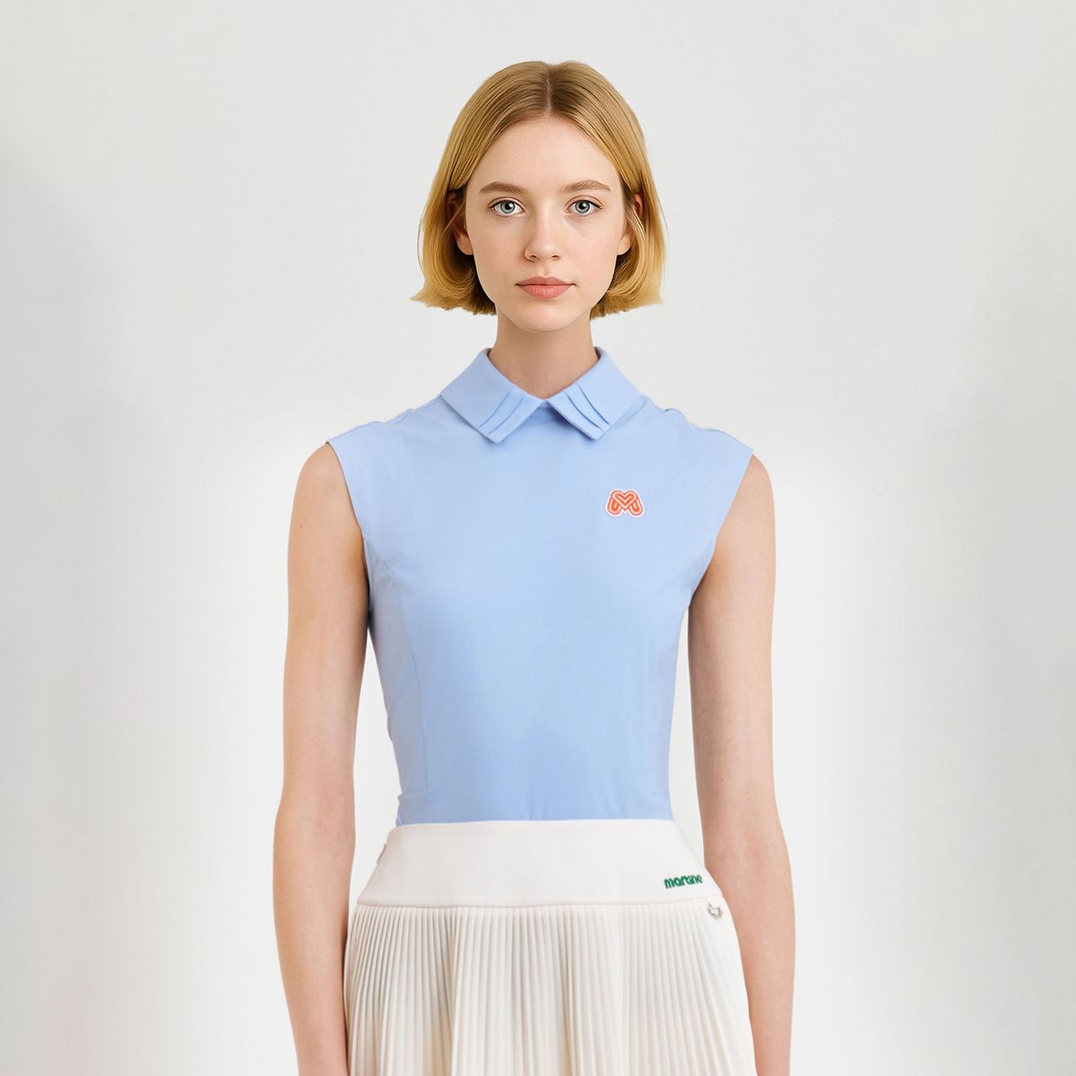 마틴골프(MARTINE GOLF) Back Zip-up Sleeveless Shirts_S/Blue