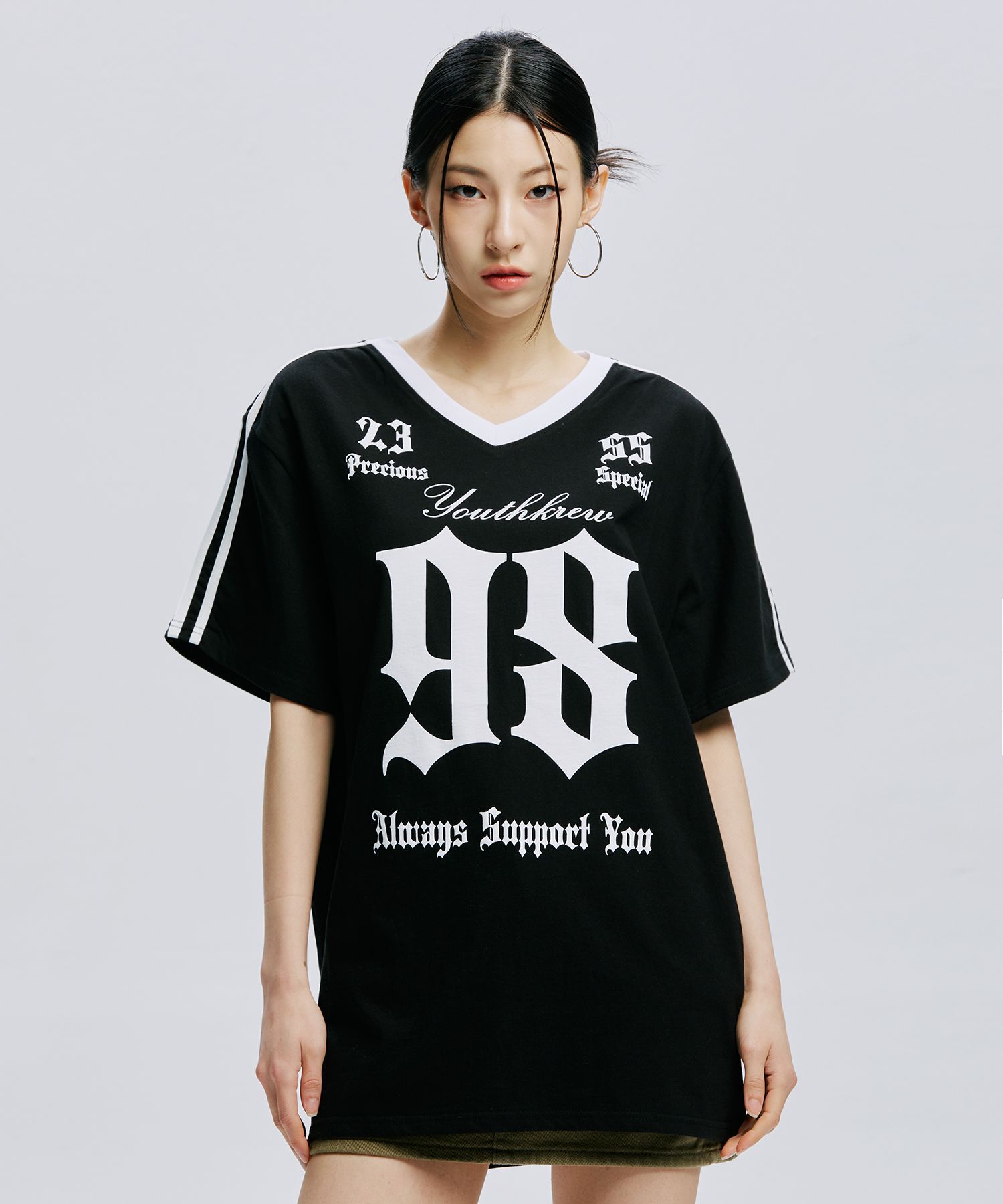 ★レア★新品★B'z ライブ 長袖 Tシャツ サイズM ELEVEN 洗濯機で洗える】ストライプレースオープンカラーシャツ(ブラウス