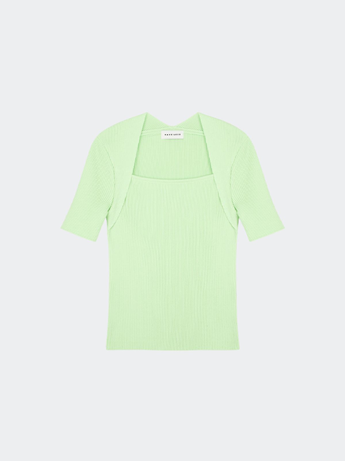 해브레스(HAVELESS) ELLA MODAL SQUARE NECK KNIT TOP LIME