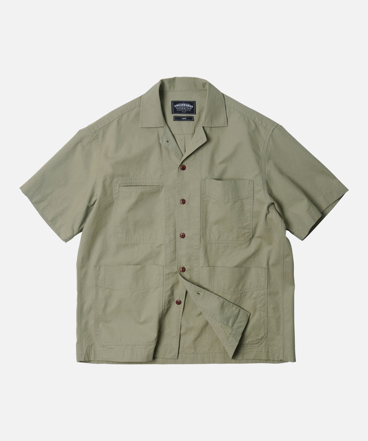 프리즘웍스(FRIZMWORKS) FRENCH WORK HALF SHIRT JACKET _ LIGHT KHAKI