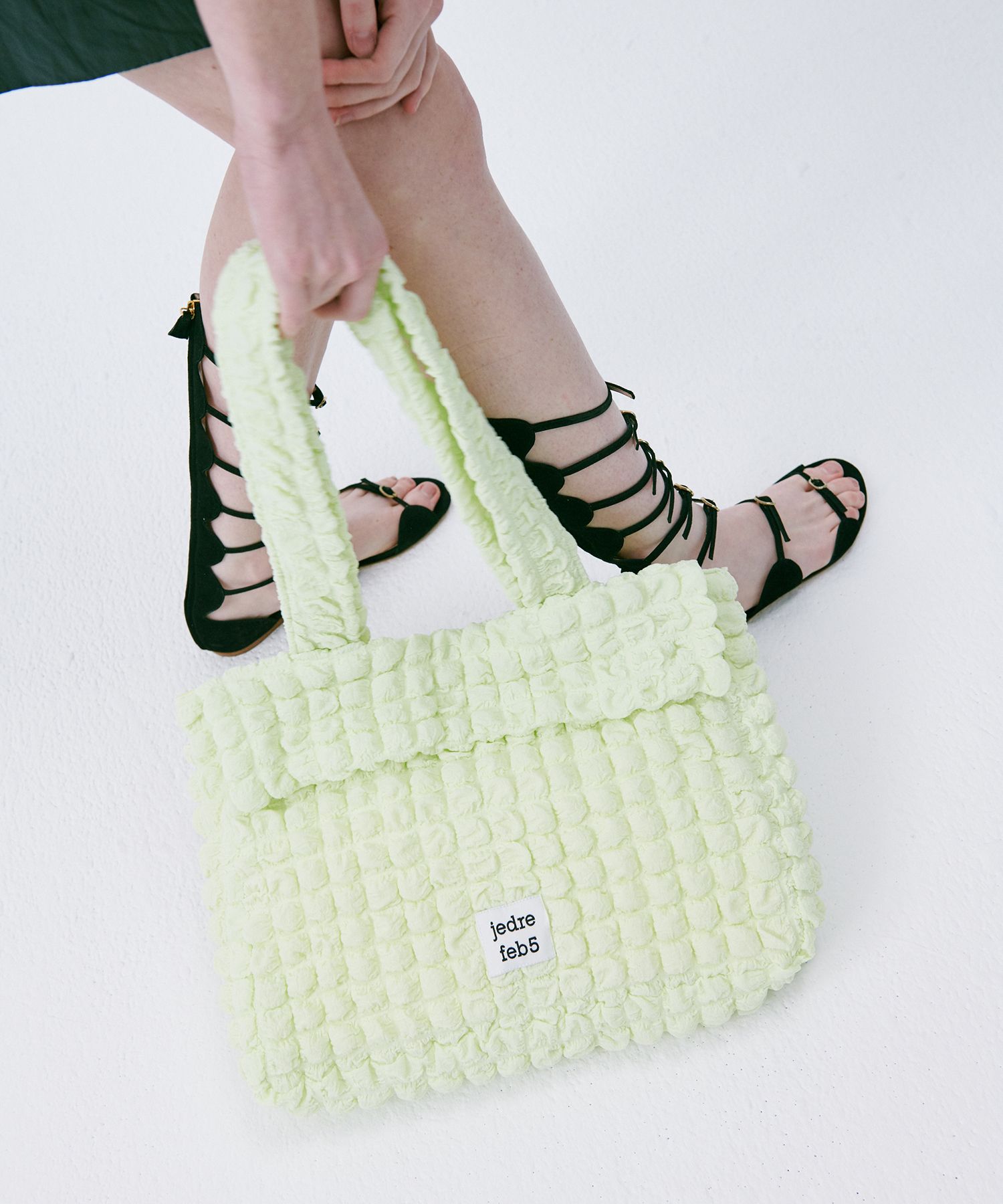 ☆JEDREFEB5☆ Croffle shoulder bag lime yellow MUSINSA | JEDREFEB5 Croffle shoulder bag lime yellow