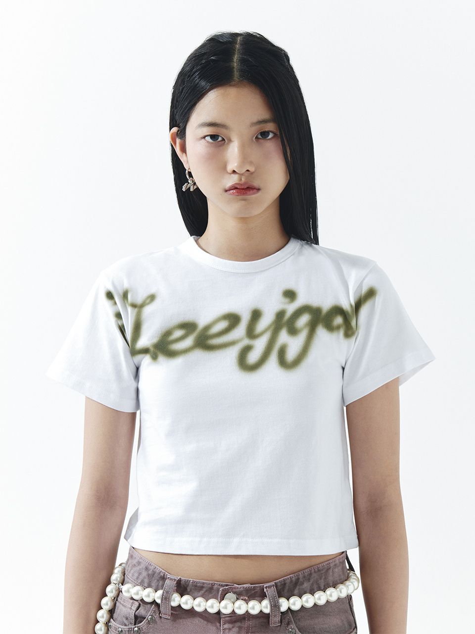 ★ Leey★ SPRAY CROPPED TSHIRT WHITE P0000DUN MUSINSA | L.E.E.Y SPRAY CROPPED T-SHIRT WHITE