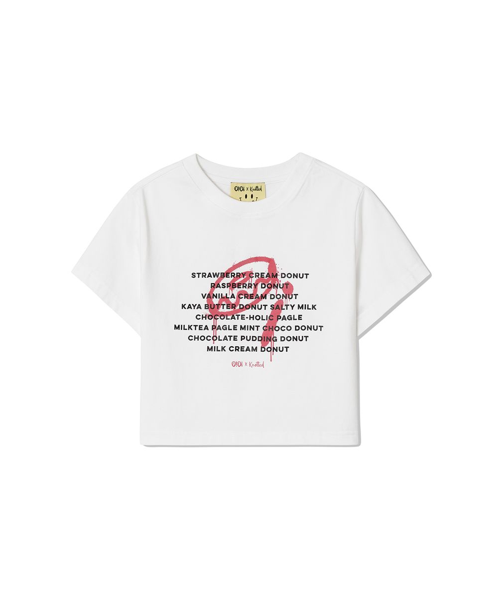 [오아이오아이 X 노티드] DRAWING DONUT CROP T-SHIRTS_WHITE