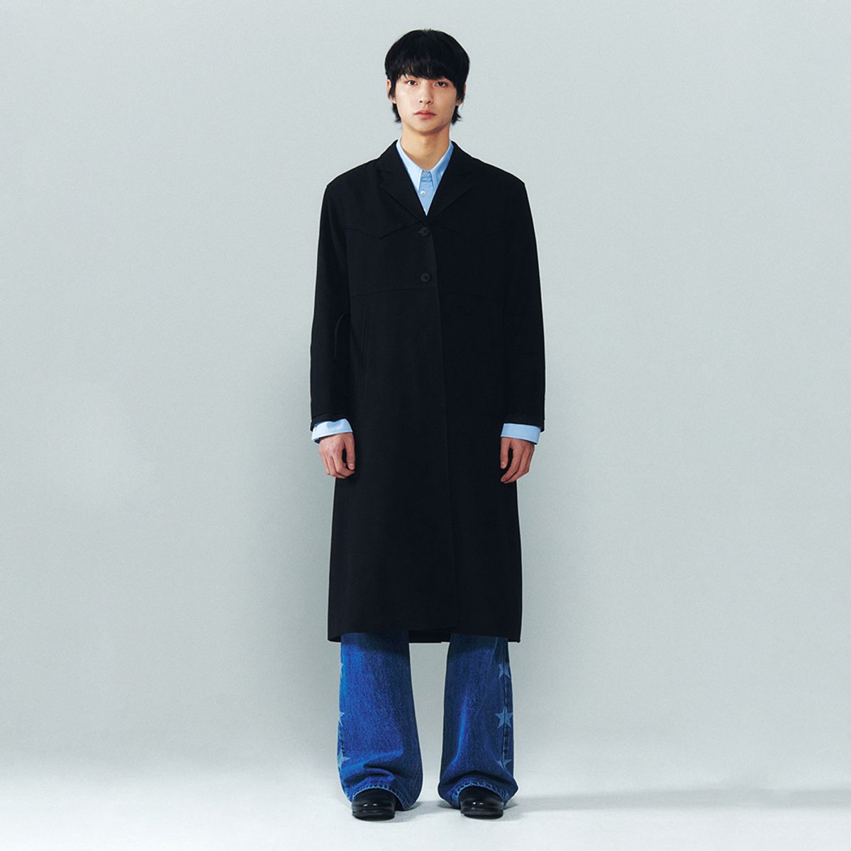 이어스트(EERST) Western Coat With Raw Edge [Black]