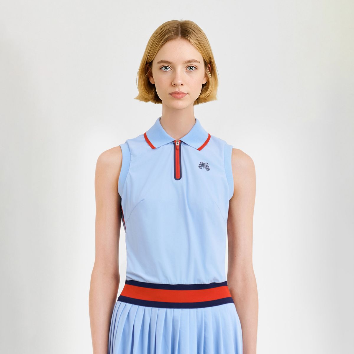 마틴골프(MARTINE GOLF) Sleeveless Pleats One-piece_S/Blue