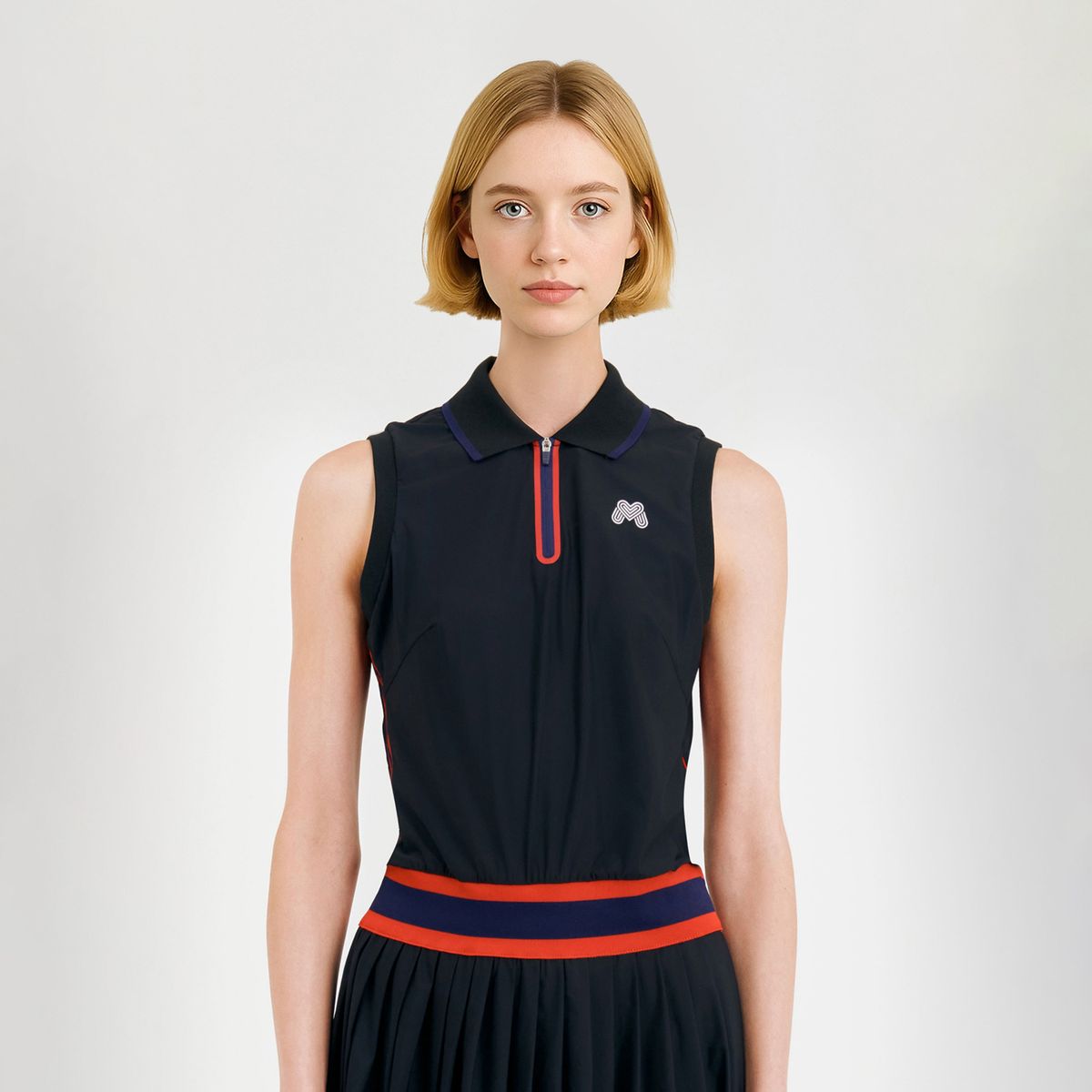 마틴골프(MARTINE GOLF) Sleeveless Pleats One-piece_Black