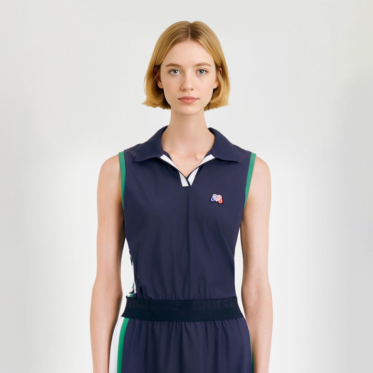 마틴골프(MARTINE GOLF) Sleeveless Collar One-piece_Navy