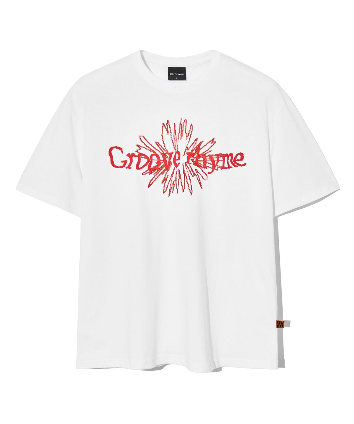 그루브라임(GROOVE RHYME) JAGGED FIGURE GRAPHIC LOGO T-SHIRTS (WHITE) [LRRMCTA343M]