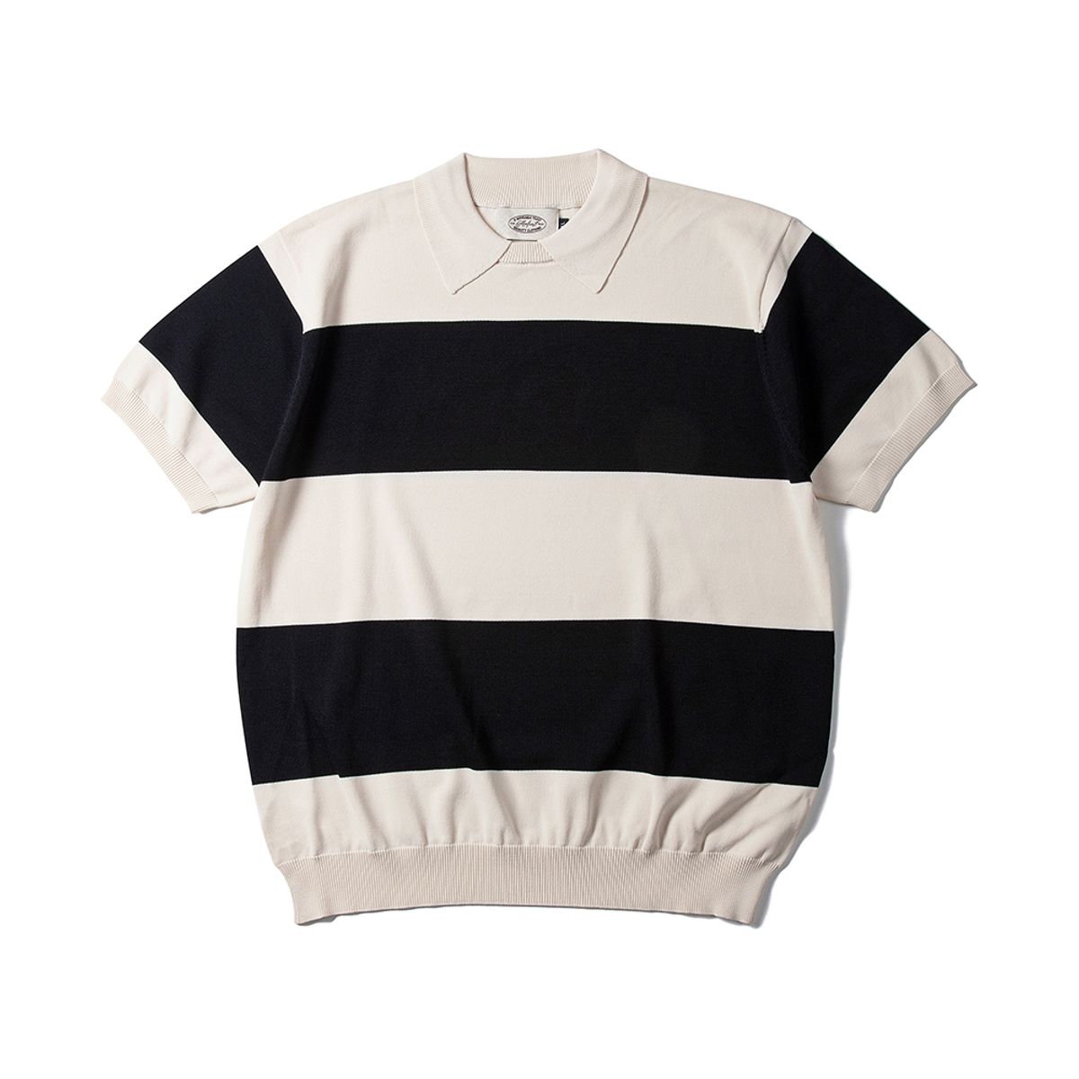 암피스트(AMFEAST) Striped Round Collar Knitwear Black
