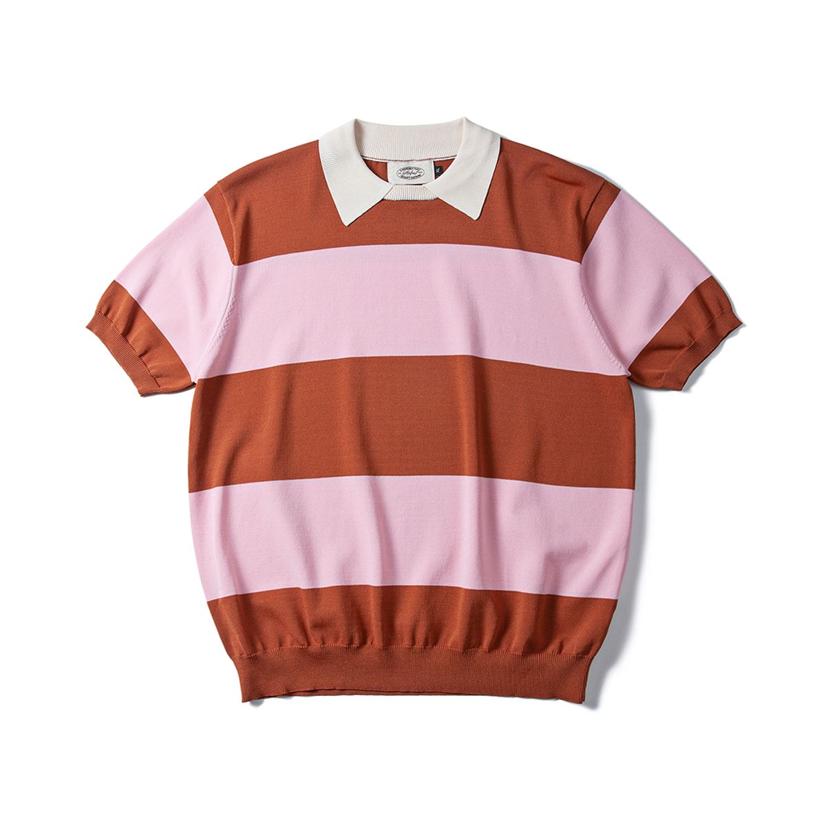 암피스트(AMFEAST) Striped Round Collar Knitwear Brown&Pink