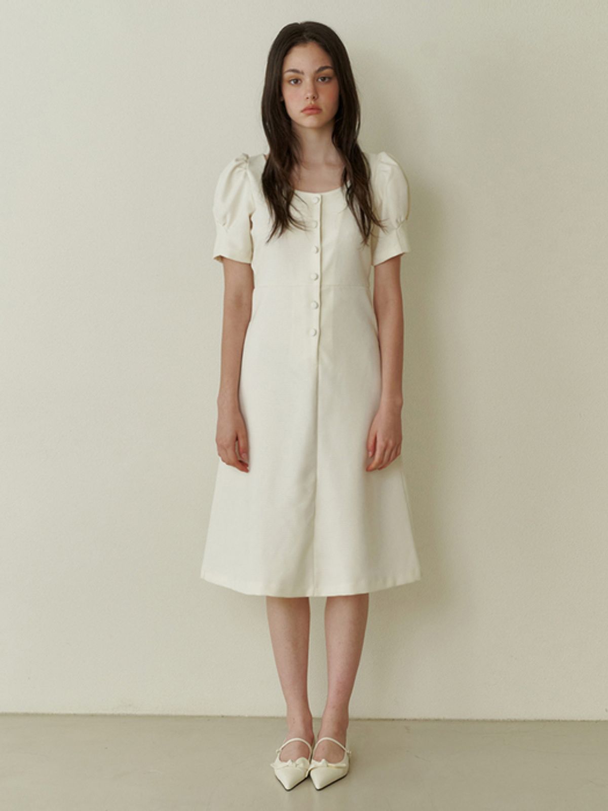 카인더베이비(KINDABABY) Bliss classic tweed dress - ivory