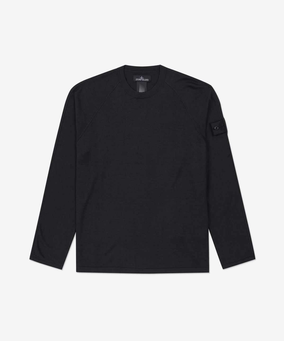 스톤아일랜드(STONE ISLAND) 남성 쉐도우 프로젝트 와펜 패치 라운드 니트 - 차콜 / 77195061SV0079
