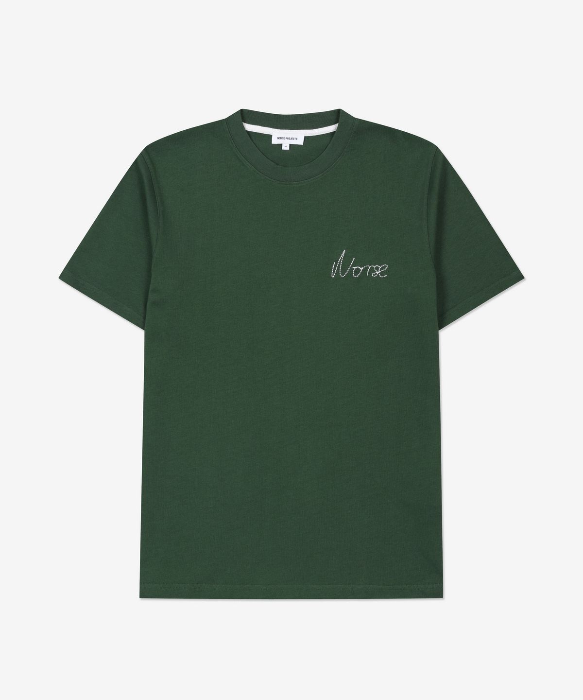 노스 프로젝트(NORSE PROJECTS) 요하네스 체인 스티치 로고 반소매 티셔츠 - 다트머스 그린 / N0106288112
