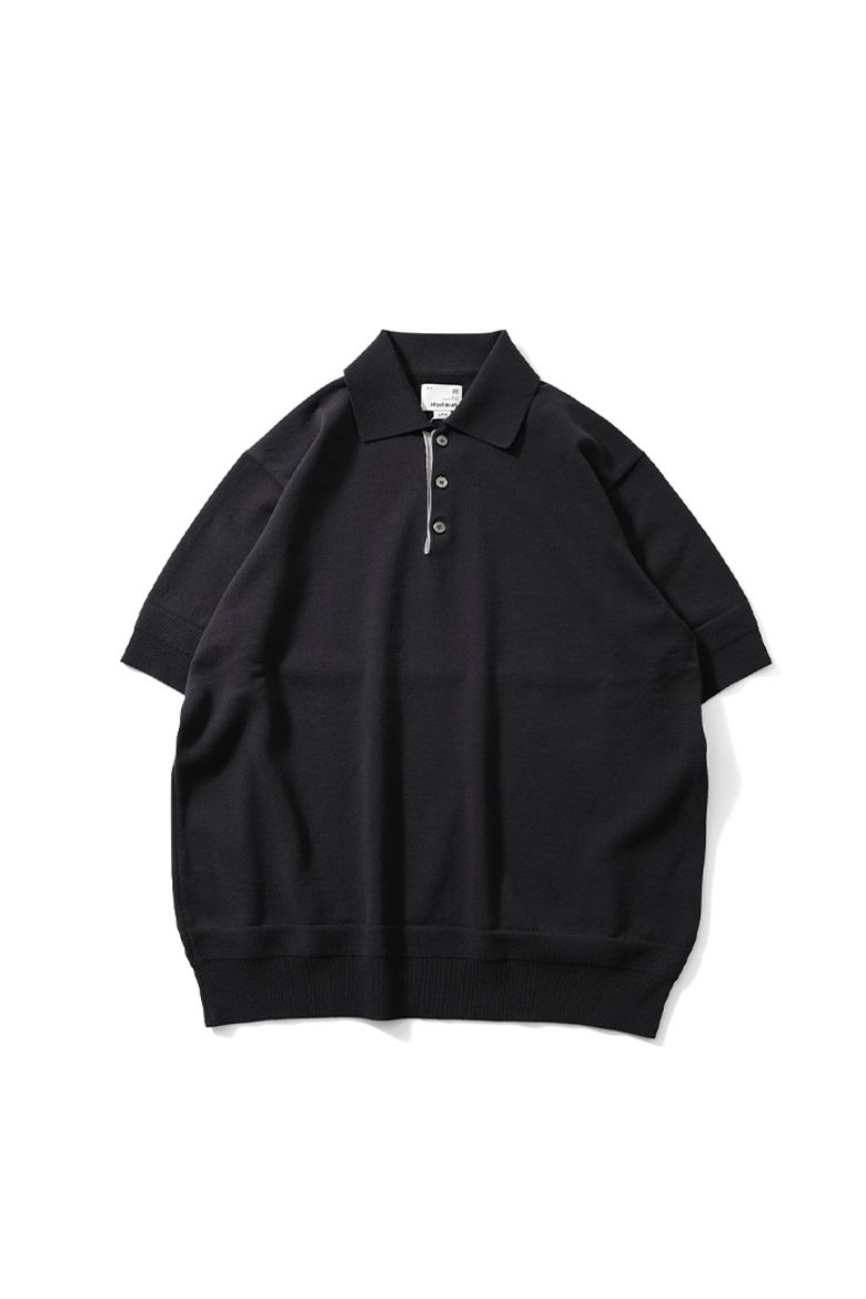 Dana Cotton Pullover Collar Knit Ash Black