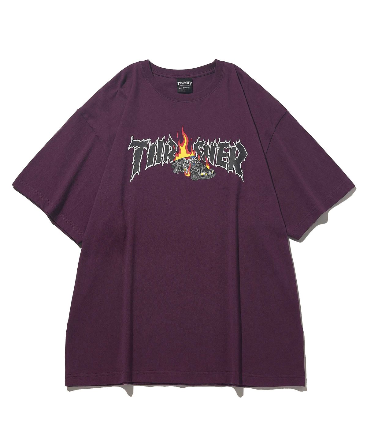 트레셔(THRASHER) 버닝카 반팔 티셔츠 퍼플