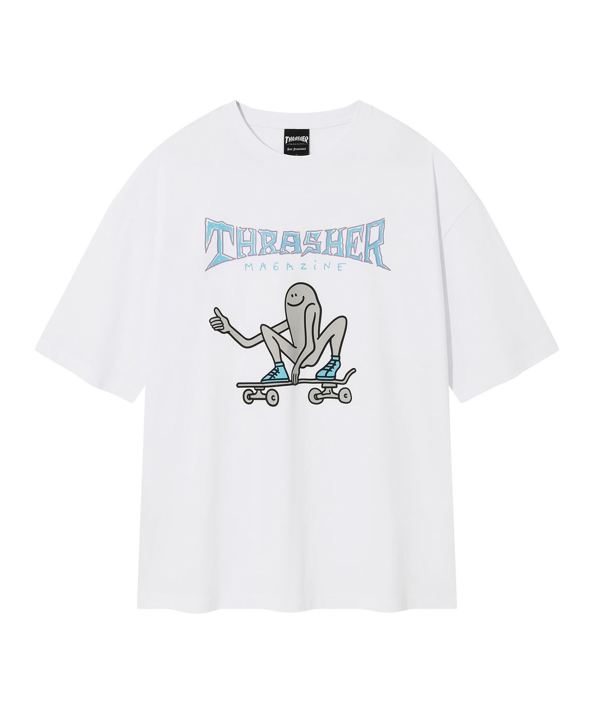 트레셔(THRASHER) 텀즈업 반팔 티셔츠 화이트
