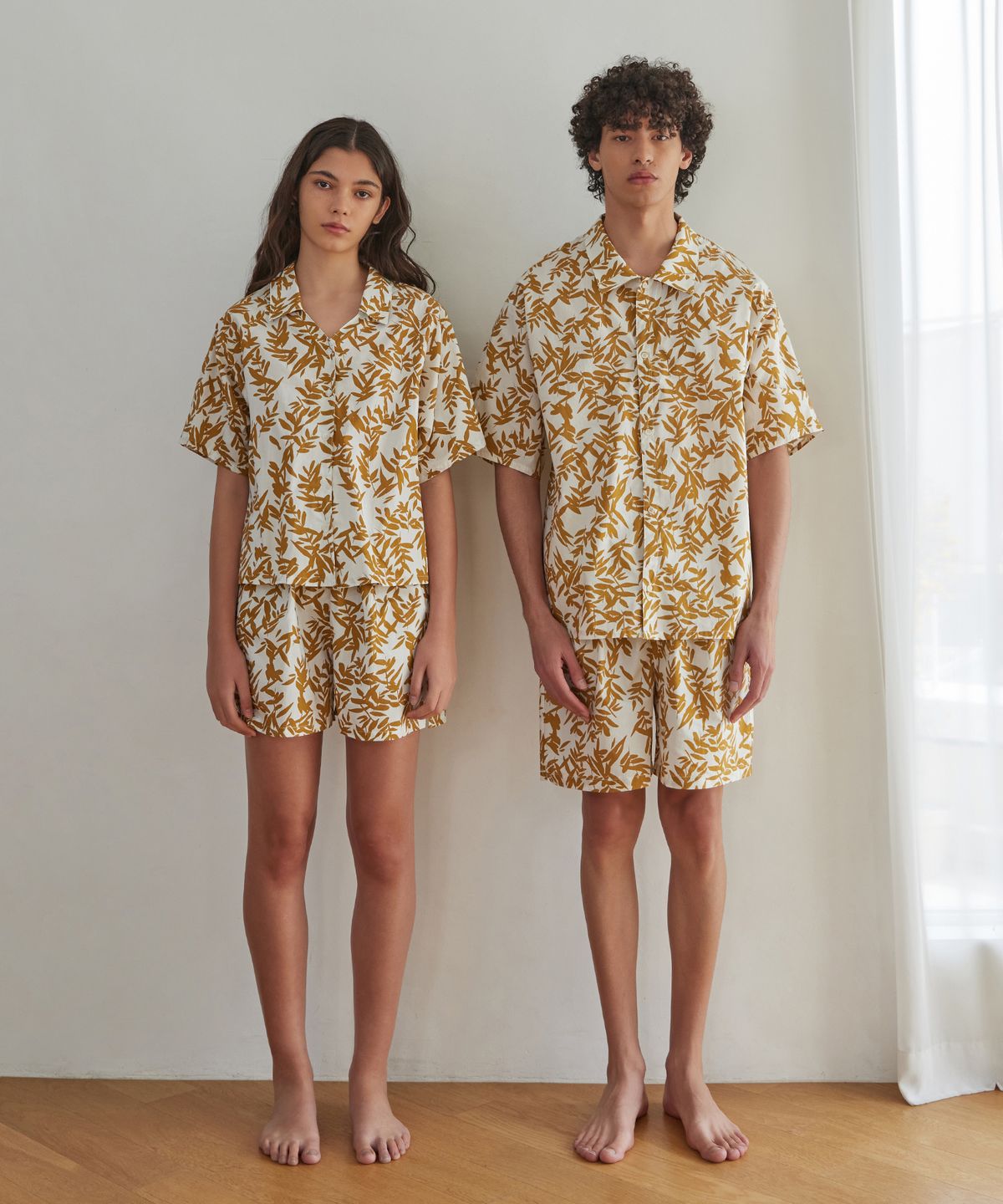 아템포(ATEMPO) BALI PAJAMA COUPLE SET_leaf coconut