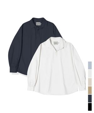 프렌치 린넨 라이크 젠틀 오픈 세미 오버핏 셔츠 - 6COL