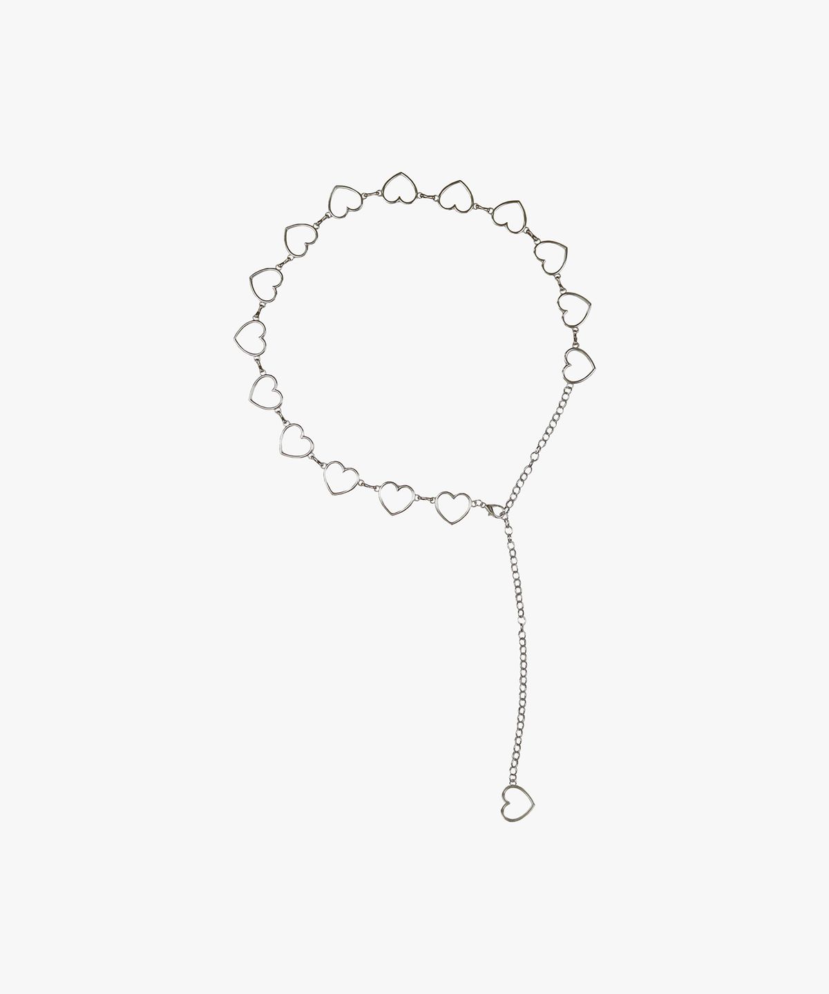 핑크파인애플(PINK PINEAPPLE) HEART CHAIN BELT_SILVER