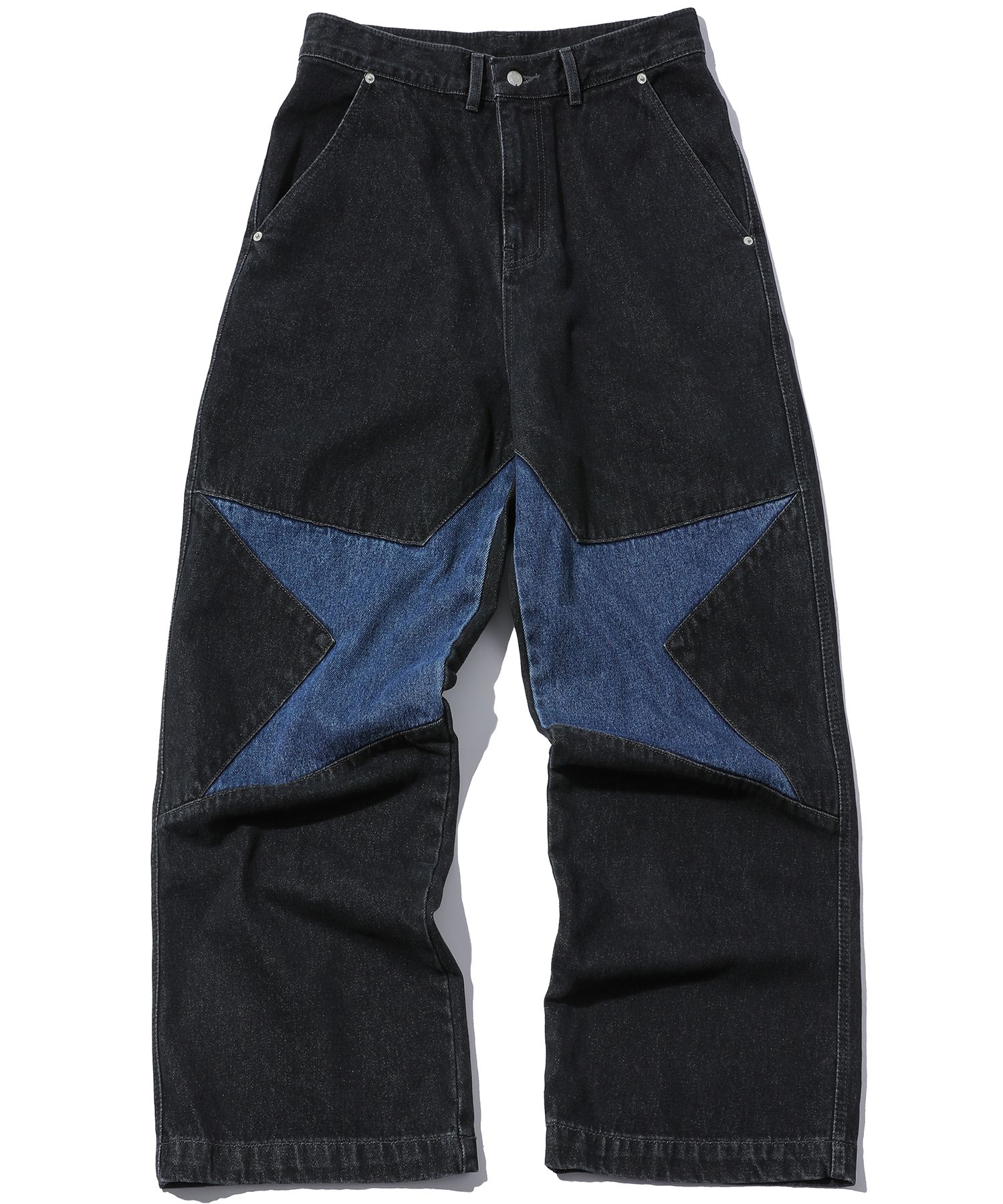 ★CPGN STUDIO_COMPAGNO★ Mixed cut wide denim pants indigo b MUSINSA | CPGN STUDIO Mixed Cut Wide Denim Pants Indigo Black