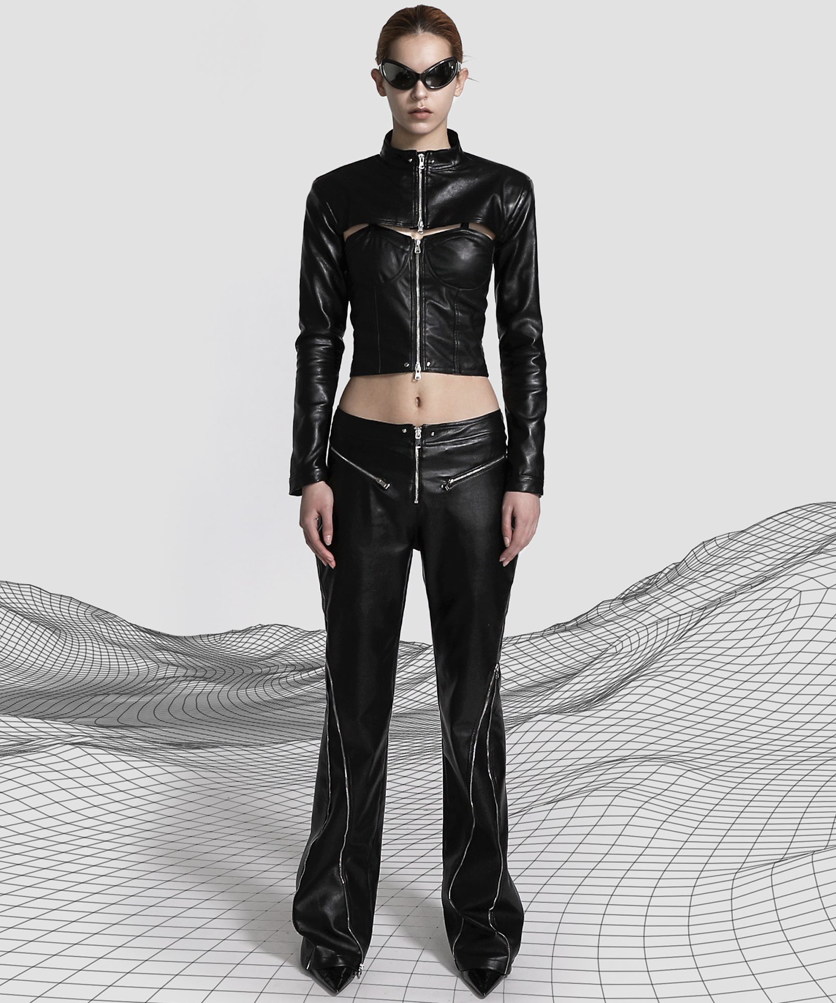 badblood レザーパンツ　BLACK BADBLOOD Studded Leather Jogger Pants KK5B0638 (BADBLOOD/パンツ