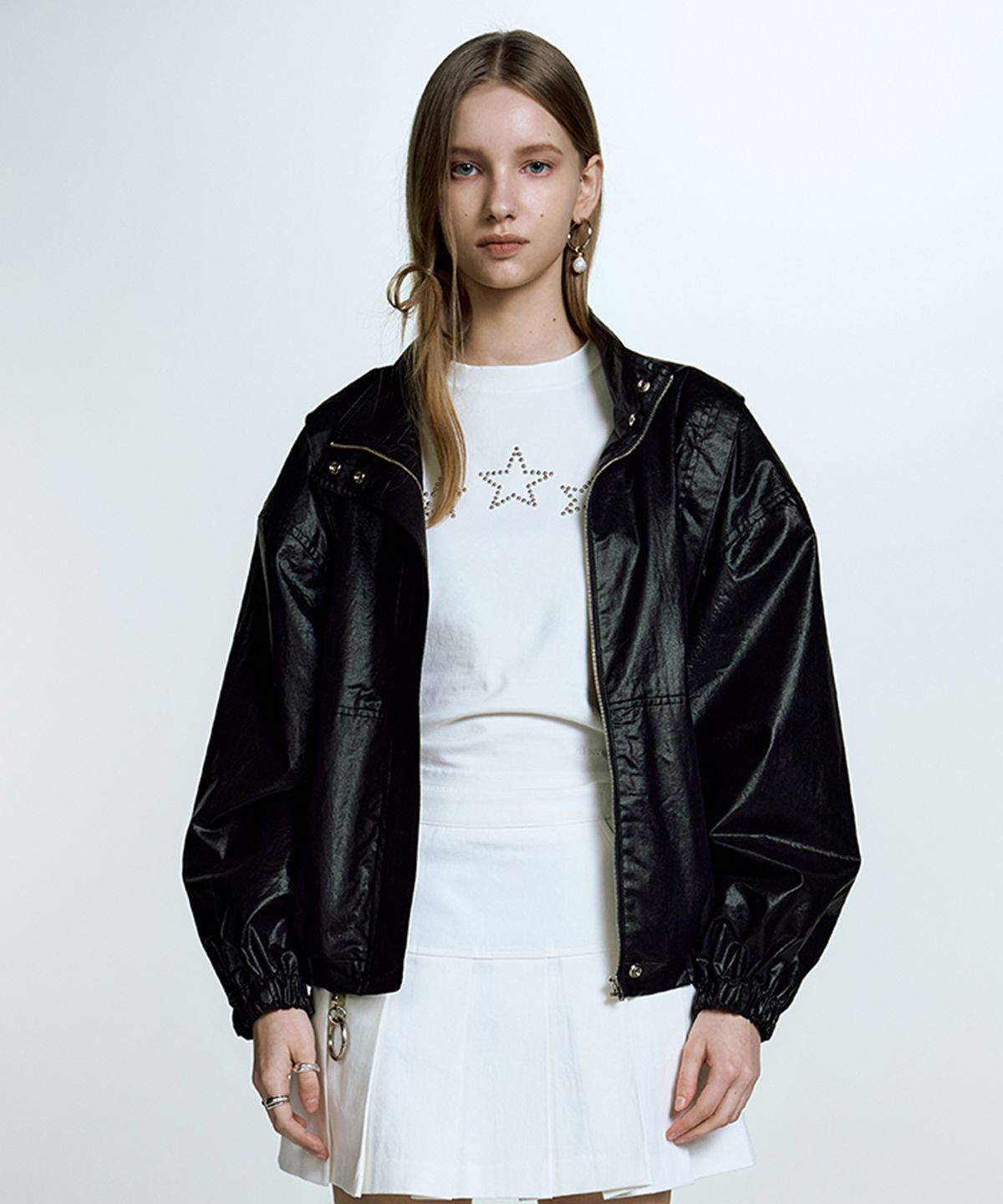슬로우가먼츠(SLLOW GARMENTS) BOXY COATED BLOUSON