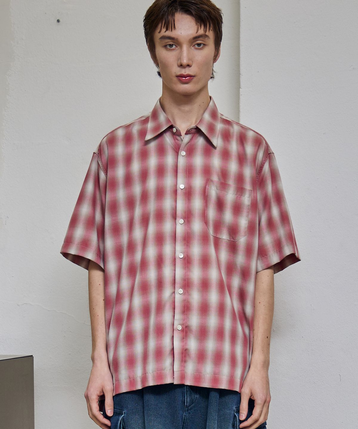 발루트(BALLUTE) ELNIDO HALF SLEEVE SHIRT (PINK OMBRE CHECK)